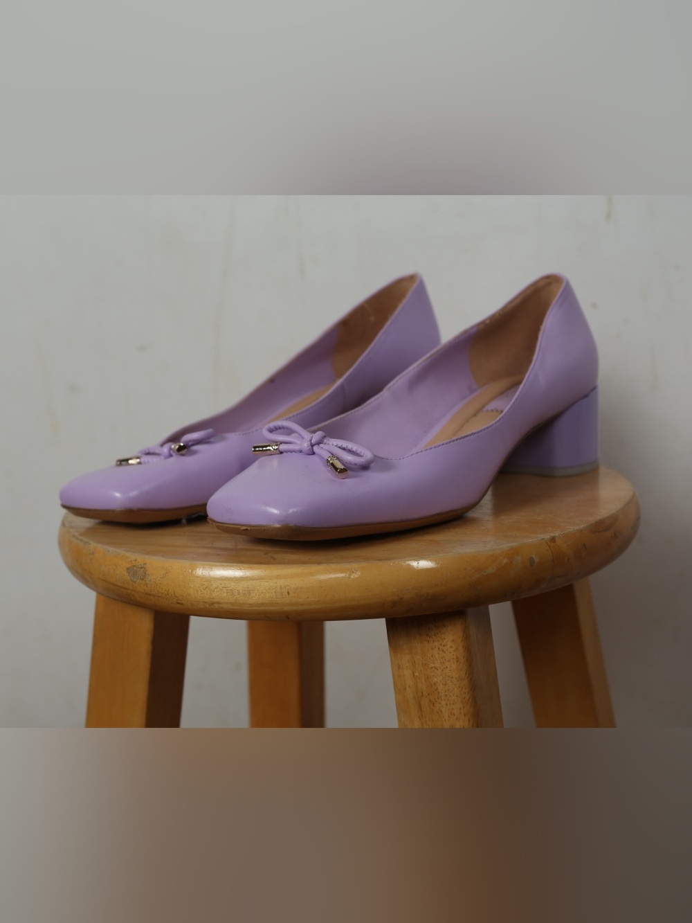 Franco Sarto Lavender Bow Block Heel Pumps